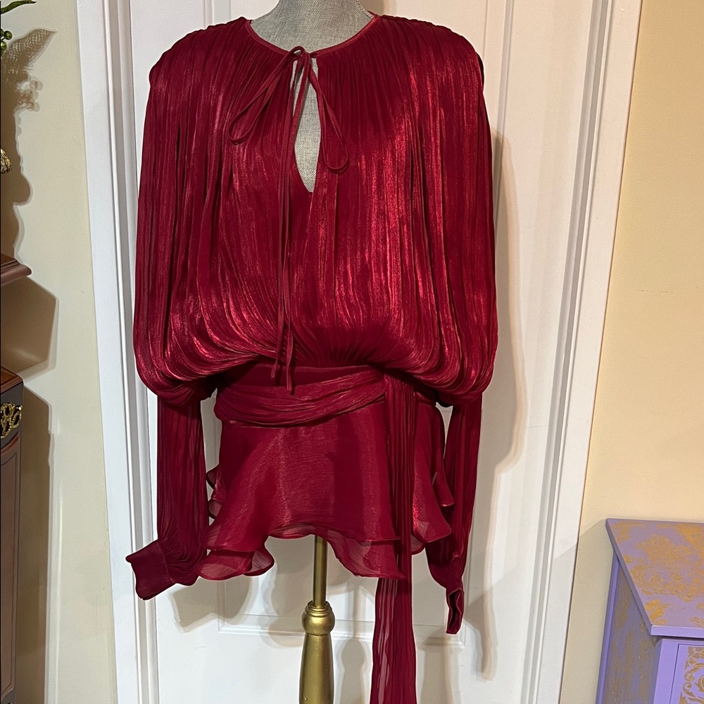 Elegant Red Women's mini dress with shorts